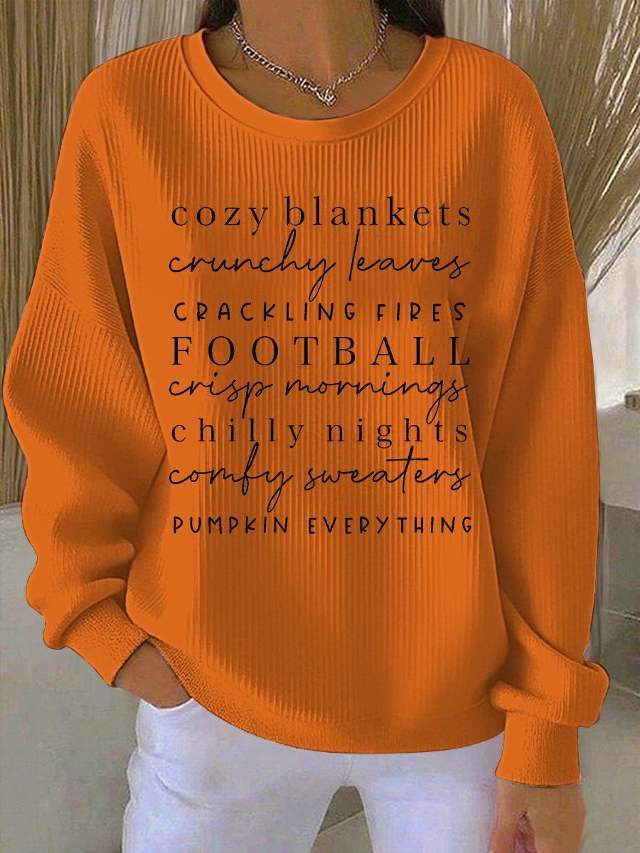 Women's Sweatshirt | Front Text Print Ribbed Hem Finish