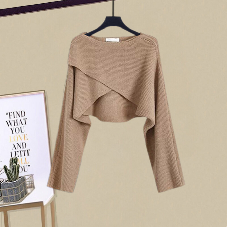 Women's Outfit Set | Cropped Cardigan and Sleeveless Midi