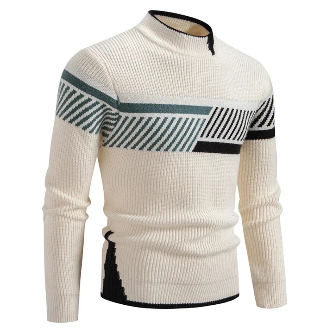 Men's Sweater | Long Sleeve Patchwork Design
