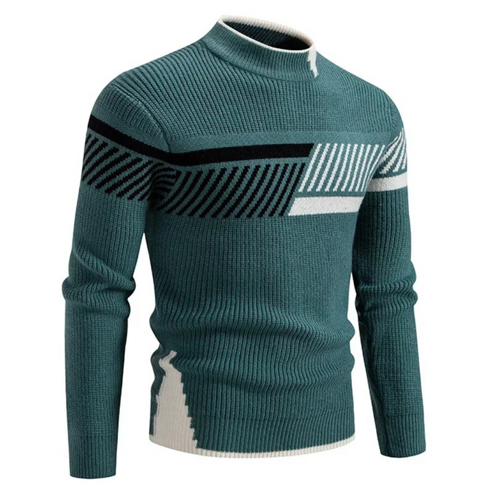 Men's Sweater | Long Sleeve Patchwork Design