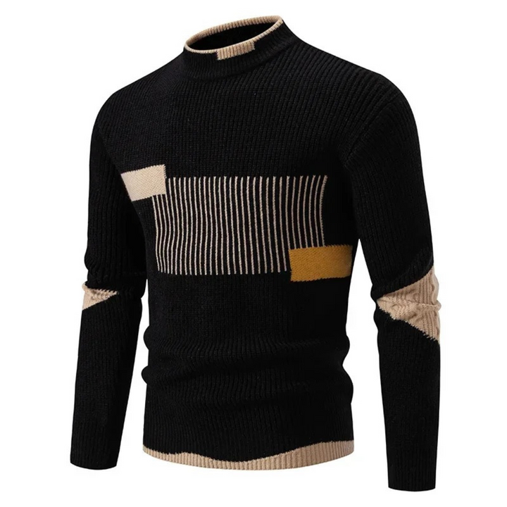Men's Sweater | Long Sleeve Patchwork Design