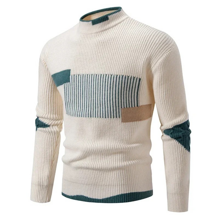 Men's Sweater | Long Sleeve Patchwork Design
