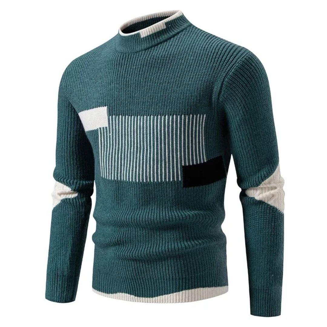 Men's Sweater | Long Sleeve Patchwork Design