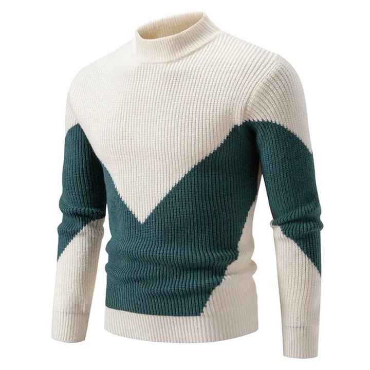 Men's Sweater | Long Sleeve Patchwork Design