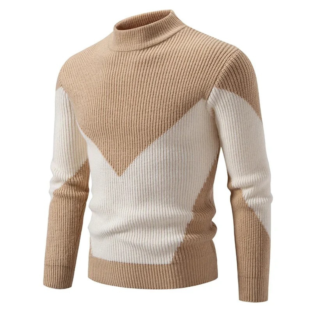 Men's Sweater | Long Sleeve Patchwork Design