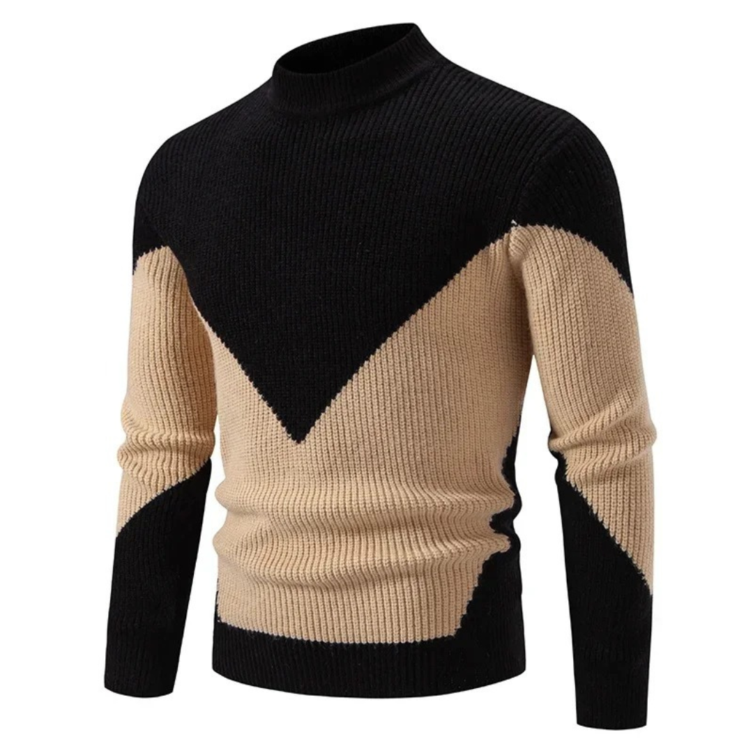 Men's Sweater | Long Sleeve Patchwork Design