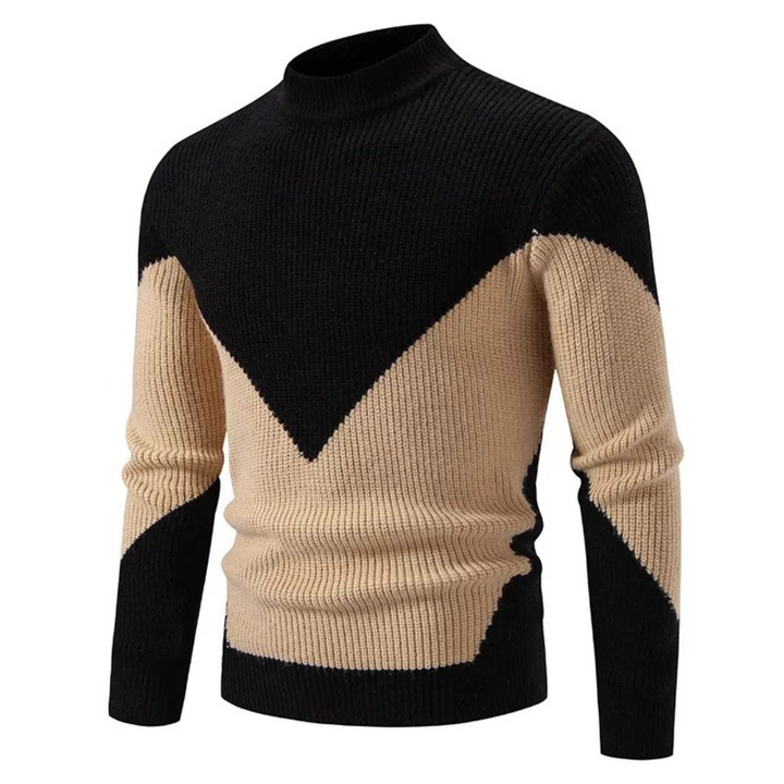 Men's Sweater | Long Sleeve Patchwork Design
