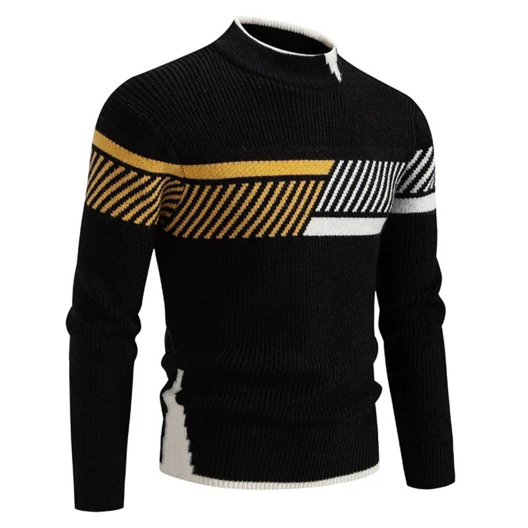 Men's Sweater | Long Sleeve Patchwork Design