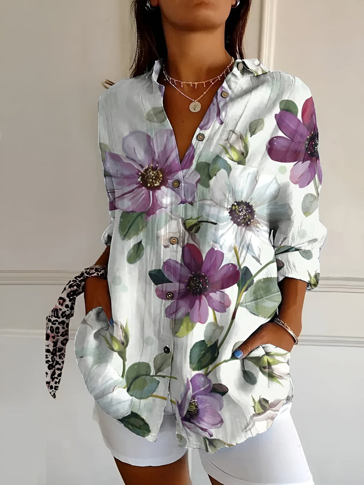 Women's Blouse | Split Neck Abstract Print