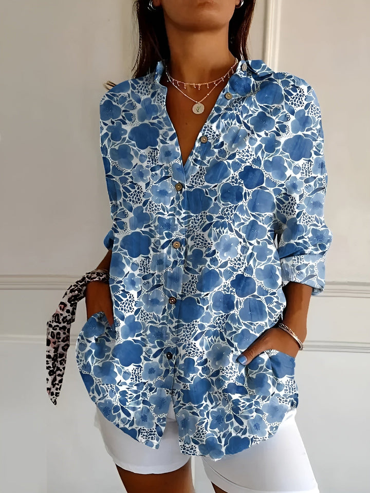 Women's Blouse | Split Neck Abstract Print