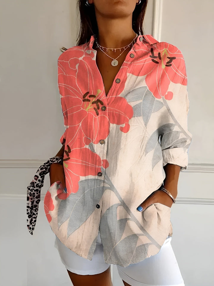 Women's Blouse | Split Neck Abstract Print