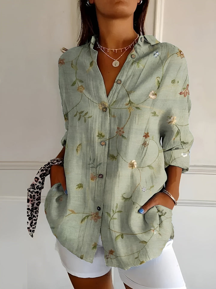 Women's Blouse | Split Neck Abstract Print