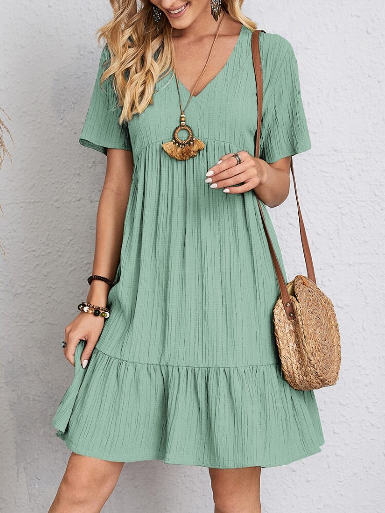 Women’s Dress | V-Neck Tiered Hemline