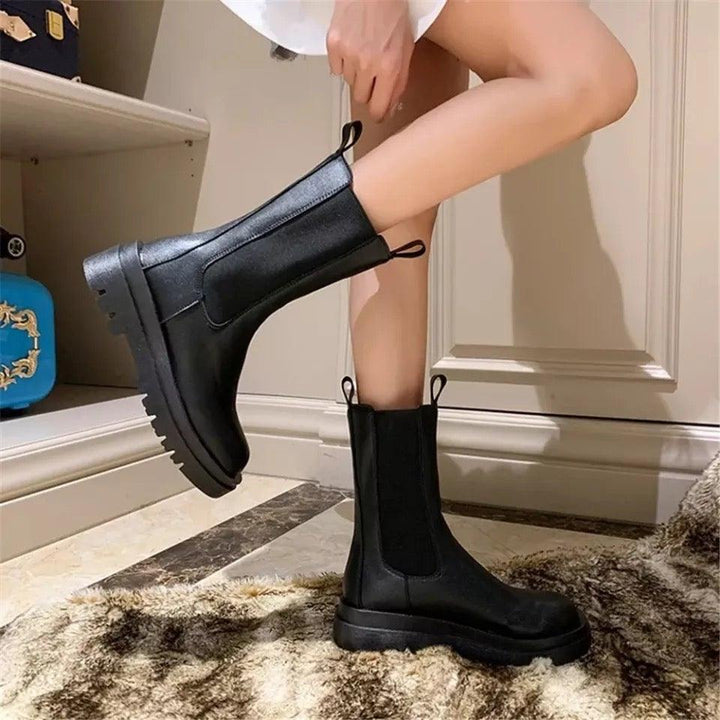 Boots For Women | Mid-calf Elastic Side Panels