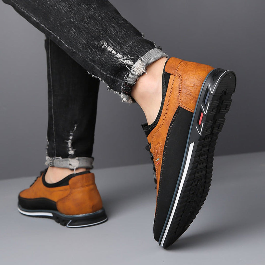Walter | Men's Casual Lace-Up Faux Leather Low-Top Sneakers