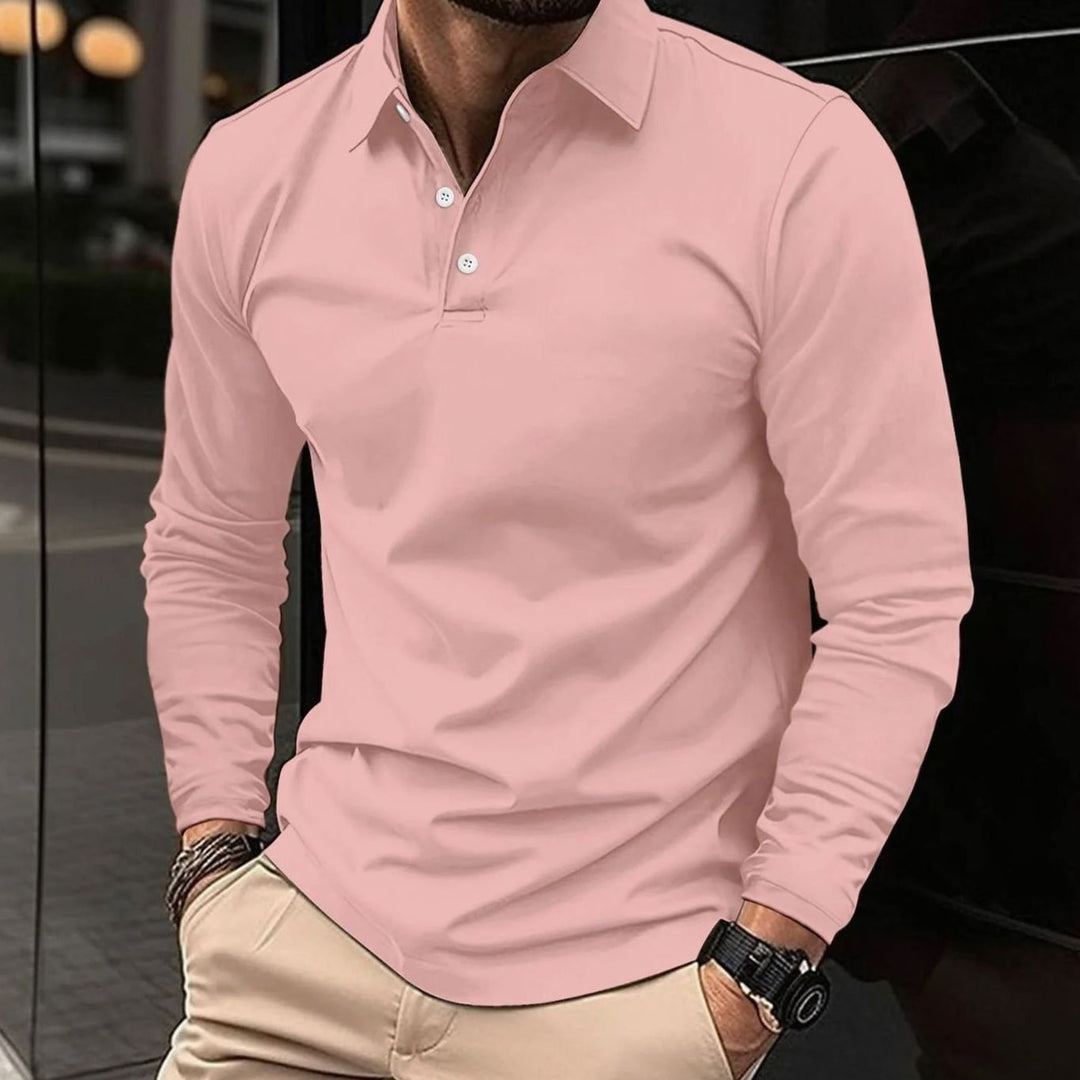 Warner | Men's Classic Long-Sleeve Slim-Fit Polo Shirt