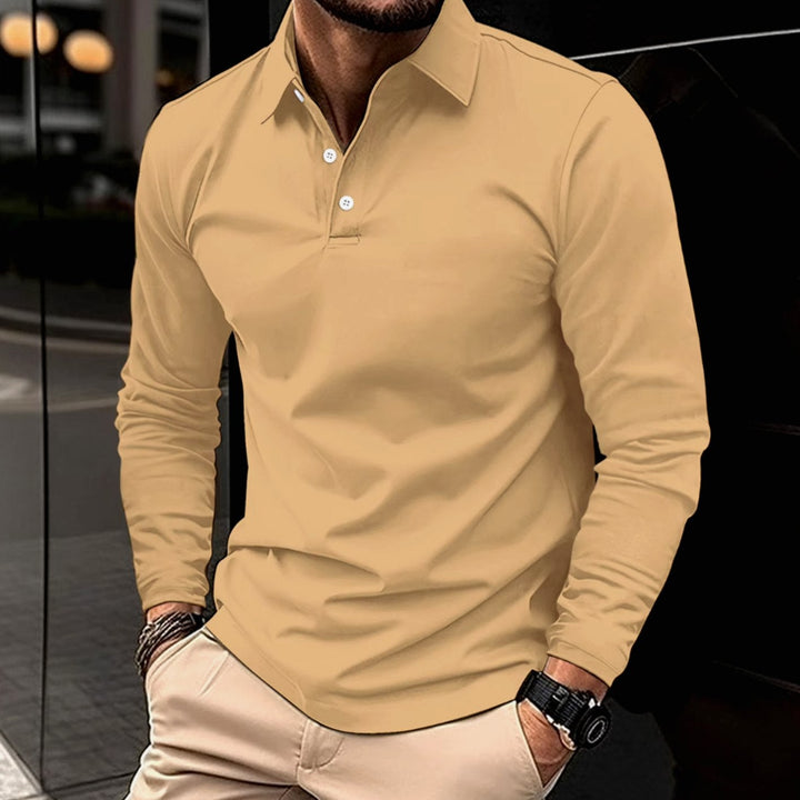 Warner | Men's Classic Long-Sleeve Slim-Fit Polo Shirt