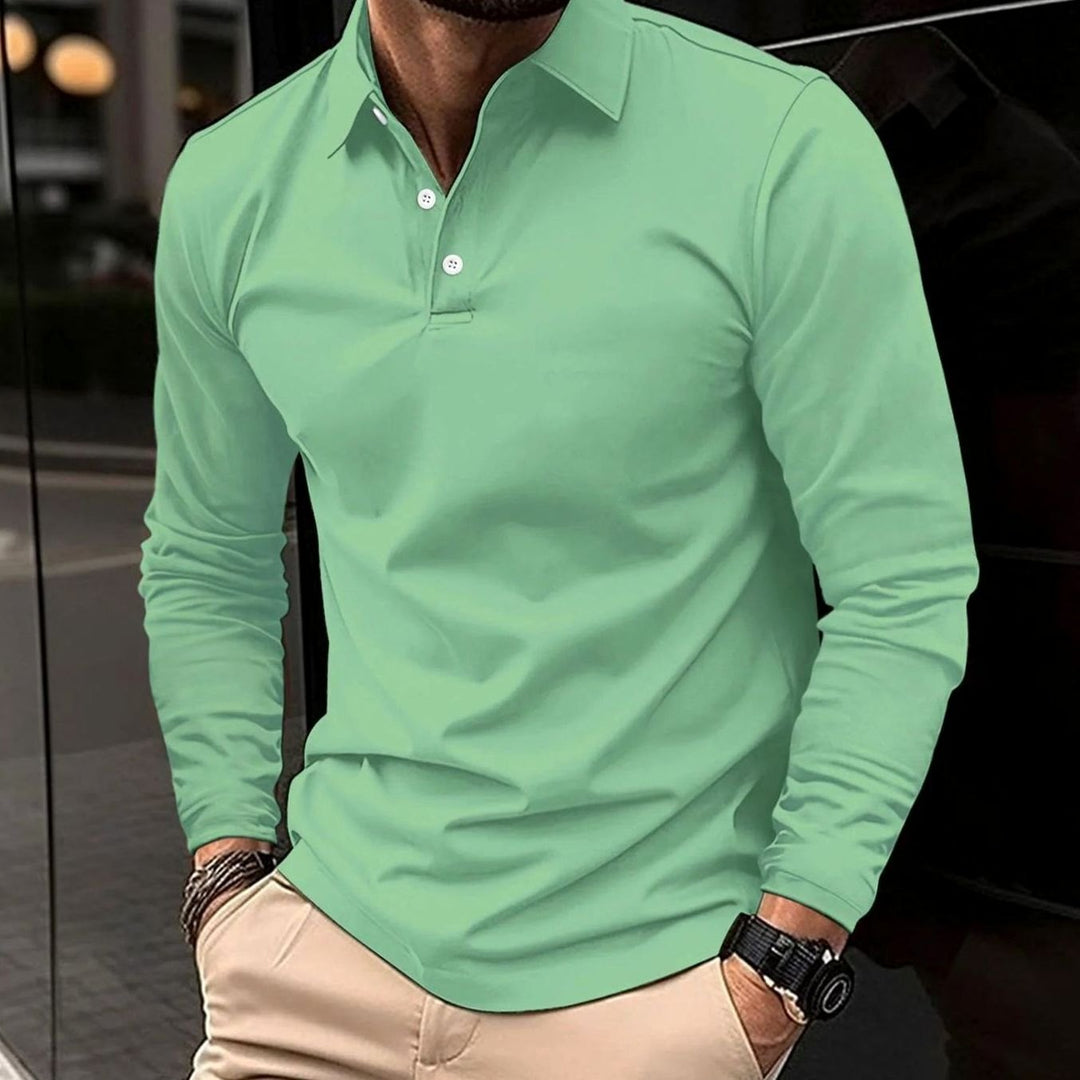 Warner | Men's Classic Long-Sleeve Slim-Fit Polo Shirt