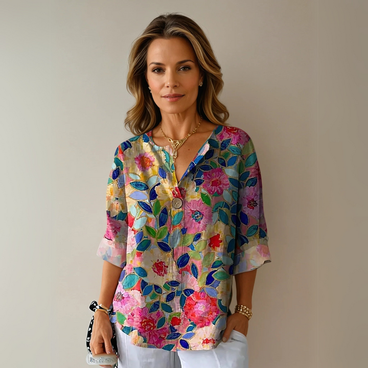 Women's Blouse | Front Closure  Floral Print Button