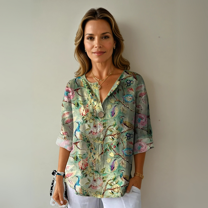 Women's Blouse | Front Closure  Floral Print Button