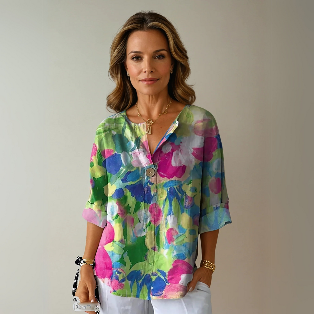 Women's Blouse | Front Closure  Floral Print Button