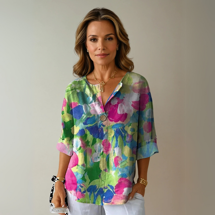 Women's Blouse | Front Closure  Floral Print Button