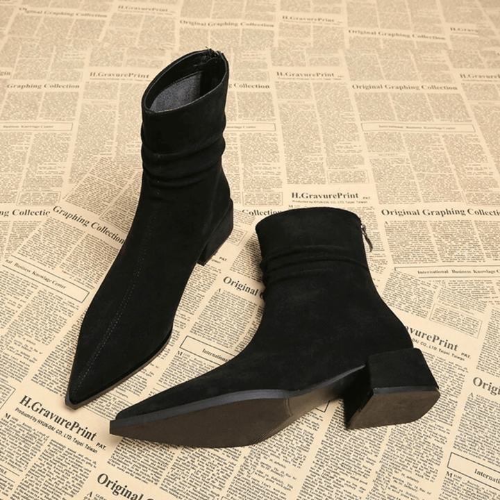Boots For Women | Folded Upper Detail Pointed Toe