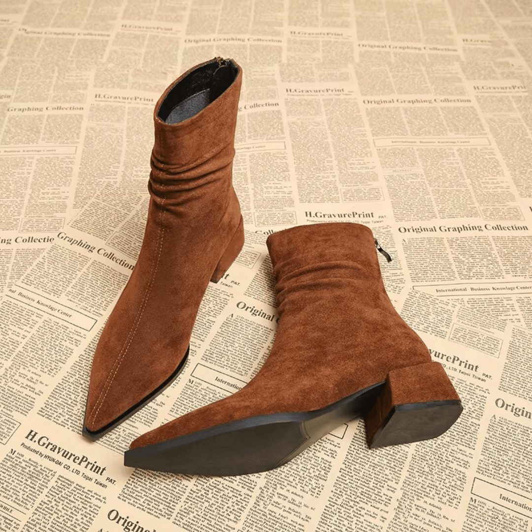 Boots For Women | Folded Upper Detail Pointed Toe