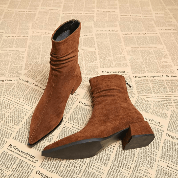 Boots For Women | Folded Upper Detail Pointed Toe