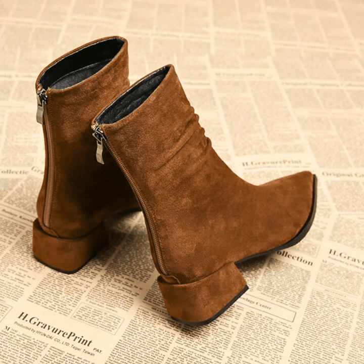 Boots For Women | Folded Upper Detail Pointed Toe