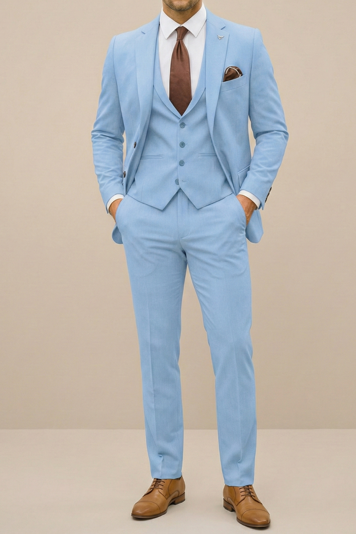 Zeke | Men's Modern Three-Piece Suit Set